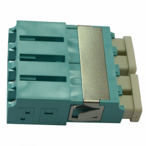LANMASTER LC optical adapter, with shutters, duplex SC form factor, quad
